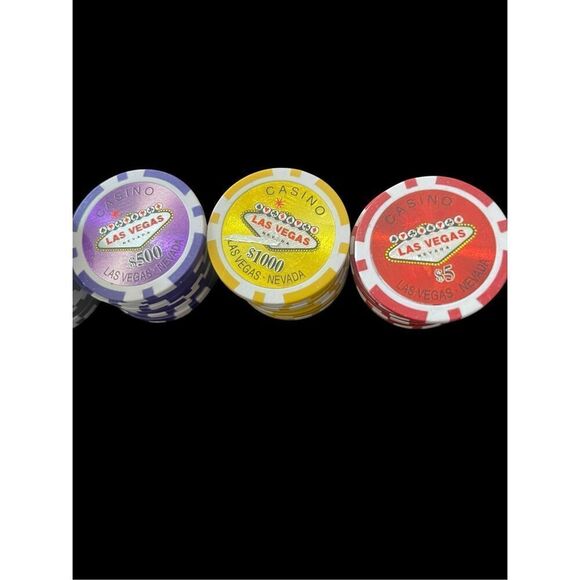 Las Vegas Casino Chips - Green 30, Purple 10, Red 10, Yellow 10 - Picture 6 of 13